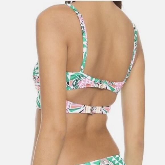 Mara Hoffman Mint and Pink Patterned Bikini top - Picture 3 of 6